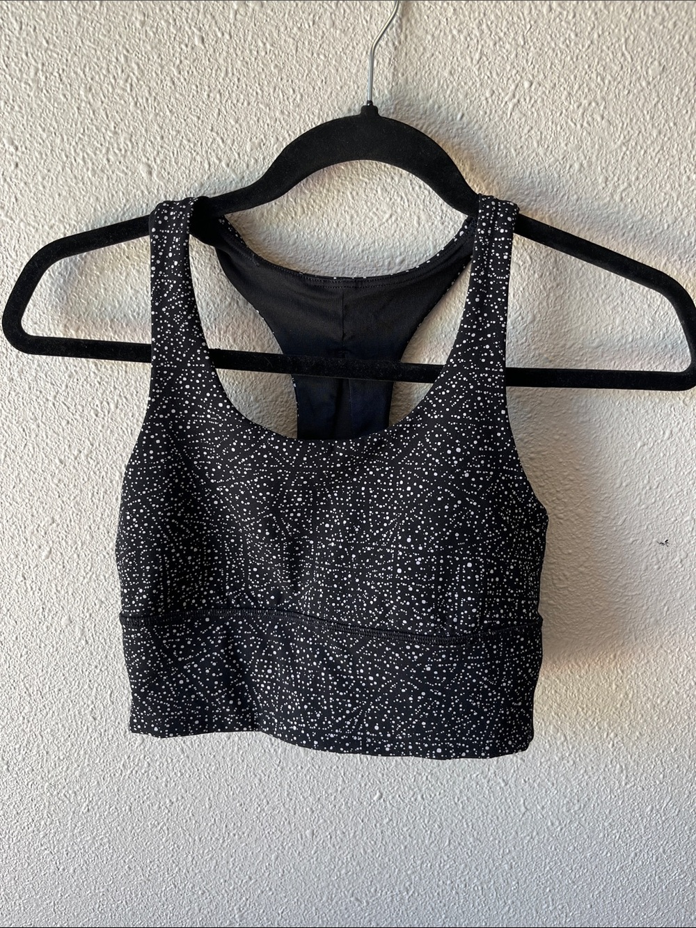 Lululemon Invigorate Sports Bra Long Line Night View White Black Size 6